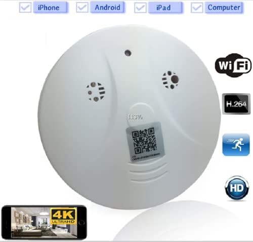 FiveSky WiFi Скриени Шпион Камера UHD 4K Скриена Камера за Безбедност Nanny Cam Безжична Мини Видео Рекордер со Детектор на Движење/Ноќ
