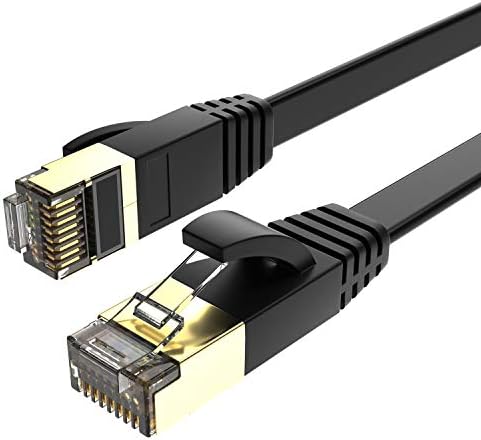 Станот Cat7 Ethernet Кабел(3 Парчиња) SHD Мрежа Patch Кабел со 60pcs Кабел Клипови FTP/STP LAN Кабел Компјутер Печ Мозок-25 Метри