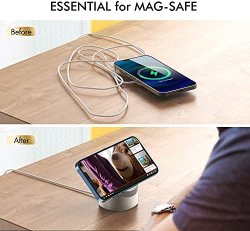 LowGeeker се Залагаме за MagSafe Полнач, Алуминиум Телефон Стојат Планината Држачот за MagSafe Додатоци Компатибилен со iPhone 12