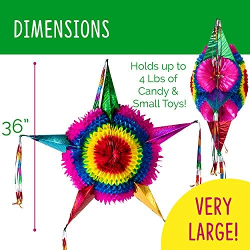 Екстра Големи рачно изработени Ѕвезда Piñata + 30 Метри на Јаже, Пластика - Традиционална Мексиканска Тематските Партија Украси за