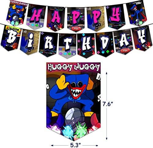 Huggy Wuggy Роденден Материјали Афион Изведба Партија Декорација Игра Тема Партија Материјали Поставите Вклучени Среќен Роденден
