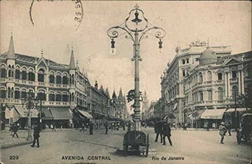 Централната Авенија Рио де Жанеиро, Бразил Оригинални Антички Разгледница 1910 година