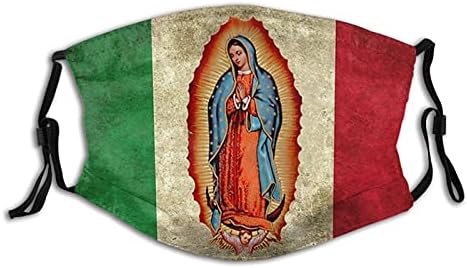 Virgen Де Guadalupe Лицето Маска Дева Марија Маски Прилагодливи Обновливи Прашина-Доказ Balaclava со 2 Филтри за Жените, Мажите,