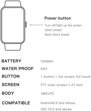 hhscute Паметни Часовници,1.47 цел Екран Женска Паметни Часовници Smart Watch за iPhone Компатибилен IP67 Вода-Доказ Спортски Види