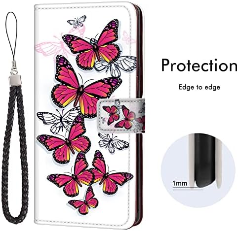 ZHONGXINSW Samsung Галакси Забелешка 10+ Џеб Телефон Случај Црвено Пеперутка Парични&ID Носителот на Картичката Отвори Паричник Потпирачот