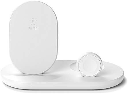 Belkin 3-во-1 Безжичен Полнач (Безжична Станица за Полнење за iPhone, Apple се Види, AirPods) Безжични Полнење Клупа, iPhone, за