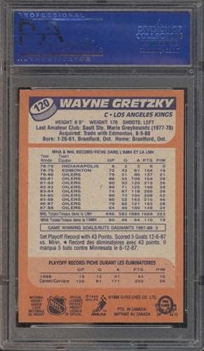 #120 Вејн Gretzky UER HOF - 1988 О-Pee-Chee Хокеј Картички (Ѕвезда) Оценување на PSA 9 - Непотпишана Хокеј Картички