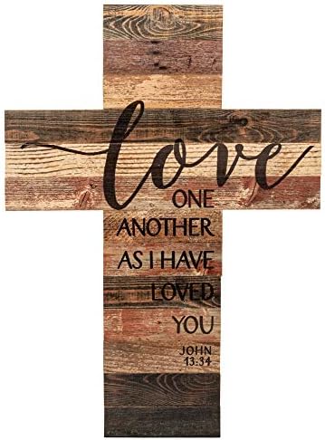 P. Греам Dunn се љубиме Еден со Друг Како што јас Те Возљубив Потресени 20 x 14 Дрво Ѕид Уметност Плакета Крст