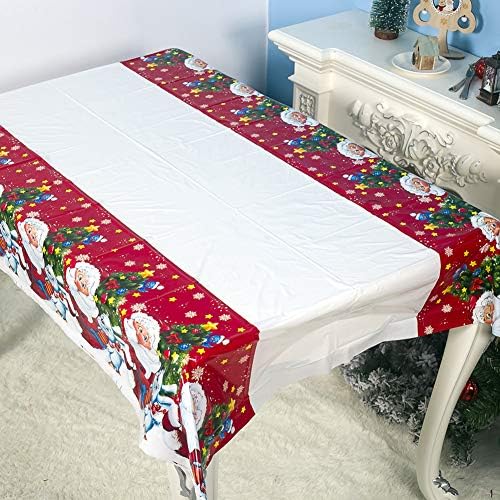 super1798 Божиќ Tablecloth,Дедо Моделот Табела Покрие ПВЦ Водоотпорен Перница Мат Партијата Декор
