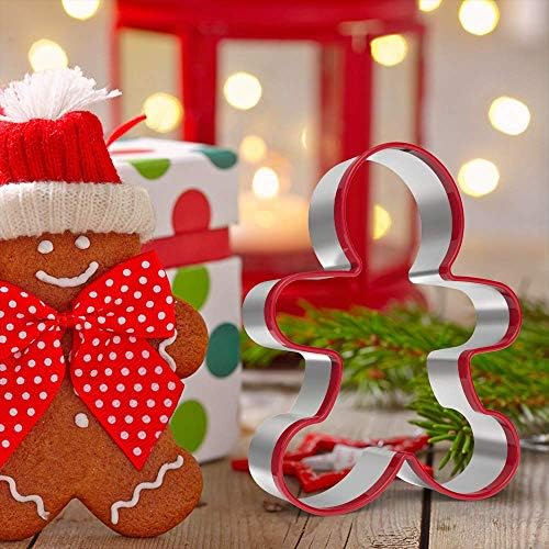 FASAKA 3pcs Нерѓосувачки Челик Cookie Секачи Поставите Gingerbread Момче Форма Мувла со Црвена Животната средина ПВЦ