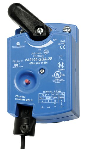 Johnson Controls VA9104-IGA-2S Електрични Не-Пролет-Враќање Вентил Actuator, 60 Секунди на 60 Hz, 72 Секунди при 50 Hz, On/Off и