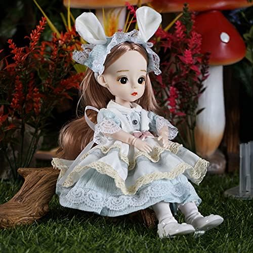 Newmind Прекрасна 30cm 1/6 Мода Кукла, 18 Флексибилни Зглобови се Облекуваат & Шминка Мазна Коса, Шминка и се Облекуваат за Деца