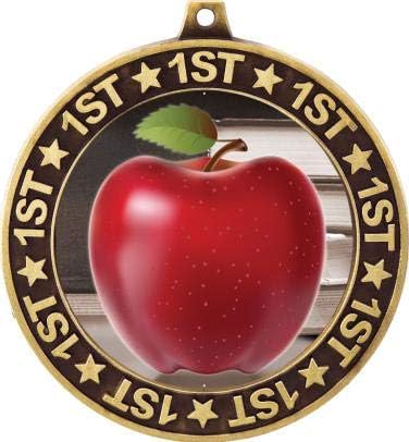 Apple 1st Место за Периметар Медал Злато, 2.75 Наставниците Apple Награди, Детска Образование Трофеј Медал Награди Премиер