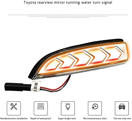 Авто-Технолошки 1 Пар Страна Rearview Огледало Вода Се Претвори Јачина На Светилка Компатибилен За Toyota Verso -2018 (Бела Светлина)