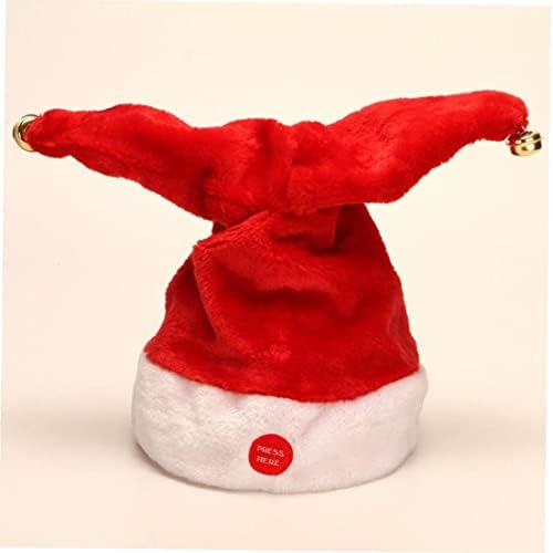 Ruluti Електрични Дедо Мраз Шапка Пеење и Танцување Краток Кадифен Капа за Божиќ Декорација