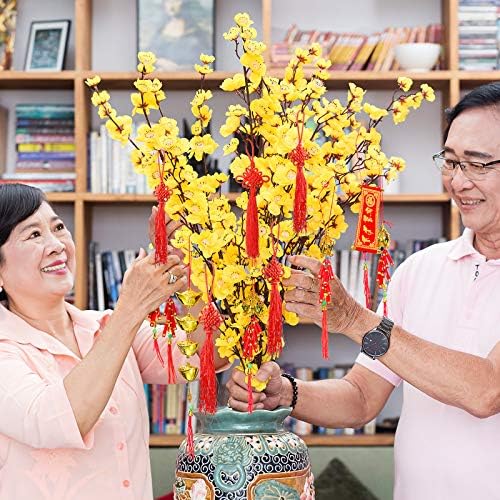 100 Парчиња Кинески Јазли со Tassels, рачно изработени Кинески Knotting Кабелот Кинески Декоративни Јазли за Нова Година Пролетниот