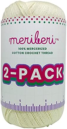 Meriberi Mercerized Памук Капчиња Тема Големина Tkt 8 2-Pack (Бела Репка) Подобрување На Пакување