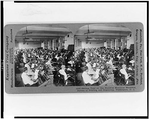 Историски Фотографии 1917 Фото Поставување Тип на Сто monotype Машини, Биро за Печатење и Гравирање, Washington, D.C. Локација: Вашингтон
