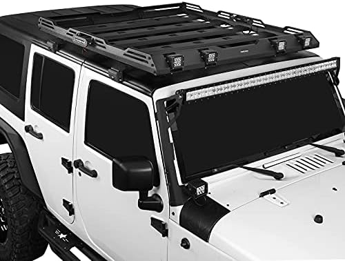 V8 БОГ Wrangler Врвот Покривот Рек Crossbar Товар на Превозникот Багаж за Управување со Компатибилен со Jeep Wrangler JK 07-18 4-Врата