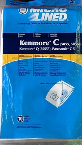 DVC Микро-Наредени Хартија Замена Торби | Вклопува Kenmore Тип C, Q, 50104 и Повеќе | 2-Ply Филтрација Доловува 99.7% од Воздушни