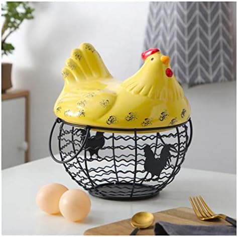 Железо Јајце Складирање Кошница Пилешко Форма Керамички Капак Против Пролизгување Овошје Организатор се Справи со Голем Капацитет