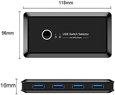 JKDZYD USB 3.0 Switch Центар Селектор 2 Парчиња Споделување на 4 Уреди за Тастатура Глувчето Печатач