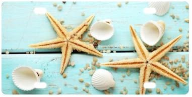 Морска Ѕвезда На Плажа Сценографијата Новина Табличка Декоративни Предната Плоча 6 X 12