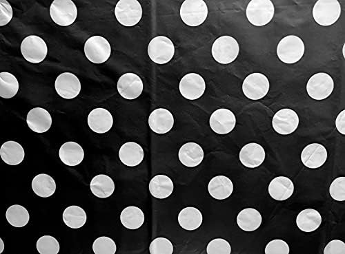 Пластични Правоаголна Маса Покрие 54 инчен x 108 инчи Polka Dot Моделот Боја Спектар на Бои (Црна)
