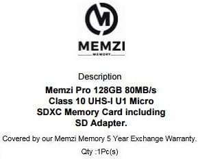 MEMZI ПРО 128GB Класа 10 80MB/s Микро SDXC Мемориска Картичка со SD Адаптер за Samsung Галакси J3, Eclipse, J3 се Појават или J3