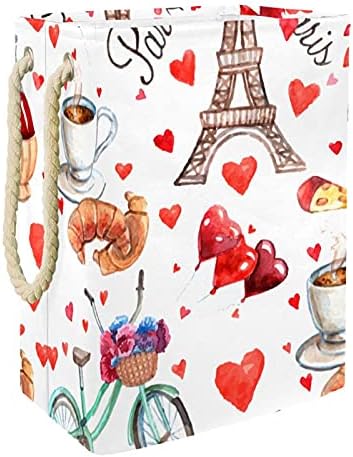 MAPOLO Перење Забавува Париз, Ајфеловата Кула Љубов Срцето Чај Вино Свитлива Лен Перење Складирање Кошница Монтажни Рачки Водоотпорен