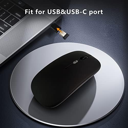 Оптички Безжични Mouse, Батерија Тенок Молчи Bluetooth Глувци 2.4 G Преносни Мобилни Канцеларијата за Глушец со USB & Type-c Приемник,