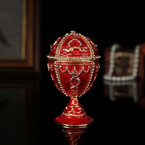 QIFU Faberge Јајце Стил Рака Насликани Trinket Кутија со Шарки, Класичен Украси на Продавница за Накит, Уникатен Велигден Ден Подарок