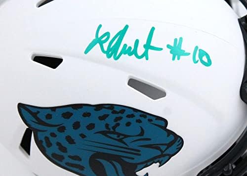 Laviska Shenault Autographed Jaguars Месечината Брзина Мини Шлем-Beckett W Холограмот Теал