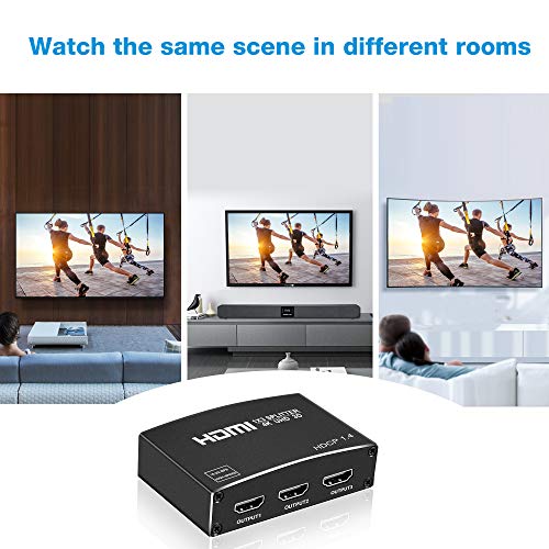 NEWCARE 4K HDMI Splitter 1 во 3 Надвор, 1×3 HDMI Splitter Поддршка 4Kx2K, 1080P, 3D, HDR, DTS/Doby-TrueHD за Xbox PS5/4 Оган Стап