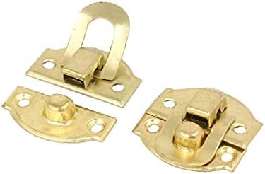 X-DREE Накит Кутија Подарок Случај Latch Hasp Заклучување на Затворач Злато на Ѕвонење 2 парчиња(Caja de regalo Caja de regalo Cierre
