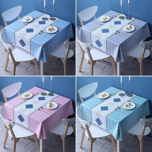 Gcxzb Tablecloths Шема Маса Крпа Анти Scalding ПВЦ Tablecloth за Роденден Булчински Туш Сини од 120×120cm (Боја : Жолта a, Големина
