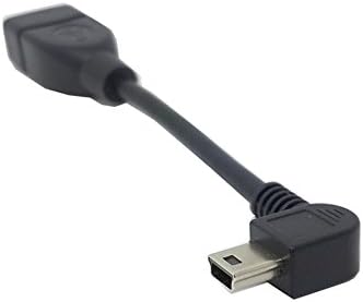 100pcs/вреќа Тип USB2.0 Женски Мини USB-Б 5 Pin Машки Десна Аглеста 90 степени OTG Домаќин Кабел,10CM