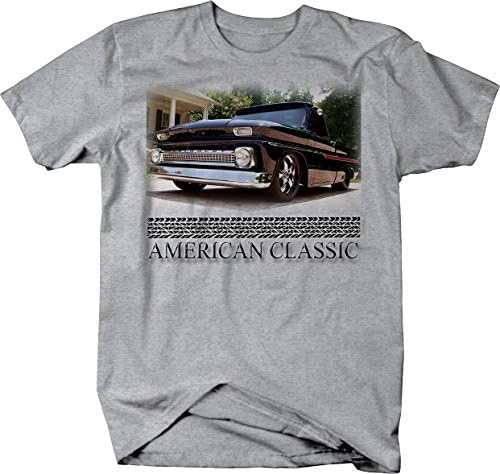 Американски Класичен Мускулите Автомобил C10 Black & Chrome Камион 1960-66 Т Кошула за Мажи