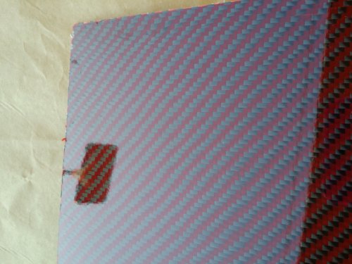 Вистински Карбонски Влакна Kevlar Хибрид Fiberglass Панел Лист Одбор Плоча 30×36×1/32 Сјајни Една Страна Црвена