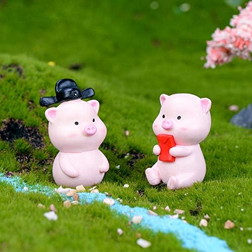 12 Парчиња Розова Свиња Фигура на Животните Играчки Поставите Торта Topper, Микро Пејзаж Оркестарот Самовила Градина Минијатурни