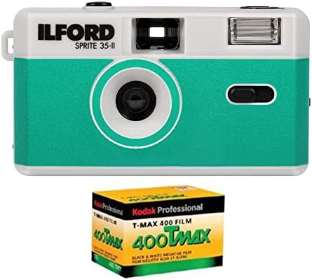 Ilford Самовила 35-II Обновливи/Reloadable 35mm Аналогни на Филмската Камера (Сина и Црна боја) со Кодак Професионални Т-Max 400