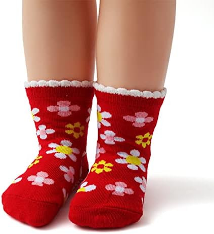 12 Парови Унисекс Бебе Органски Памук Чорапи Не се Лизга Деца Чорапи Против Пролизгување Глуждот Чорапи за Млади и Деца