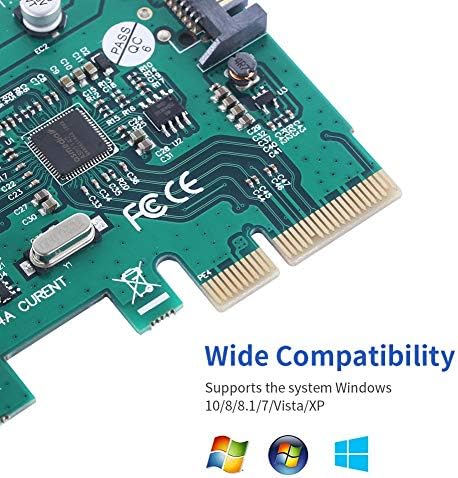 UCEC USB 3.1 PCIE Картичка, 2-Портен USB 3.1 Супер Брз 10Gbps Type-Тип-C PCI Express Проширување Домаќин Картичка за Windows Сервер,XP,7,Vista,8,8.1