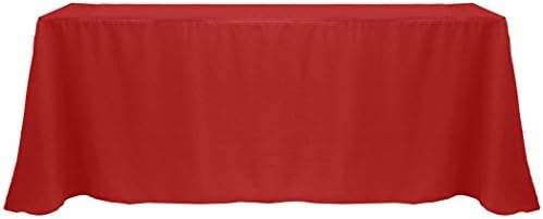 Крајната Текстилни -10 Пакет - 90 x 120-Инчен Правоаголна Полиестер Лен Tablecloth со Заоблени Агли, Карибите Сина