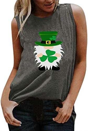 Жените Свети Патрик Ден без Ракави Јога Тренингот Резервоарот на Врвот Ирски Shamrock Детелина Печатени Лабава Одговара T-Shirt