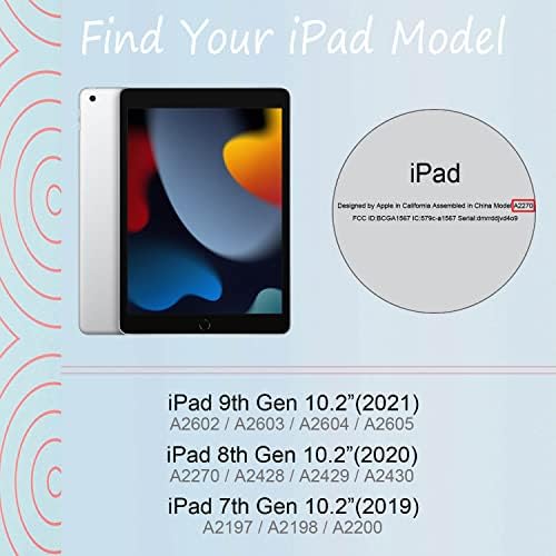 iPad 9/8/7 Генерација Случај, Feams Тенок, Лесен Trifold iPad 10.2 Случај 2021/2020/2019 Мека TPU Задниот Поклопец со Молив Носителот