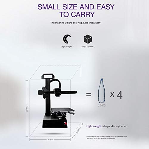 YXFYXF 3D Печатач DIY Комплет Наместен со Висока Прецизност Едноставен Авто Собранието Стабилна Рамка, Тишина, Мала Големина на мала