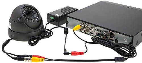 100FT Црна Premade BNC Видео Моќ Кабел/Жица за Безбедност Камера, видео надзор, DVR, Надзор Систем, Plug & Play (Црна, 100)