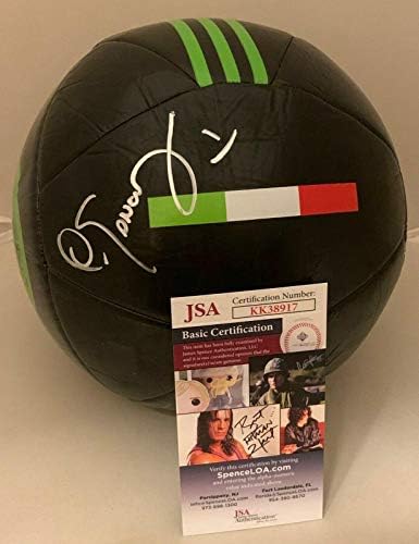 Oswaldo Санчез потпиша Adidas Големина 5 Црна Мексико Фудбалска Топка autographed JSA - Autographed Фудбалски Топки