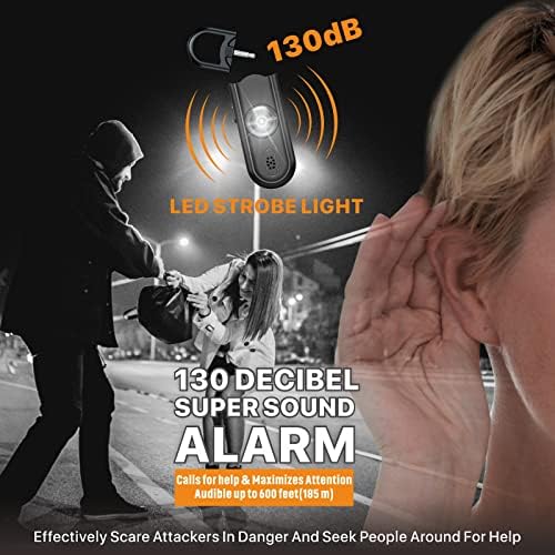 Safe Звук Личен Аларм, 130 dB Гласна Сирена Песна Итни Безбедност Аларм Keychain со Strobe LED Светло, Лични Звук Безбедност на Сирената